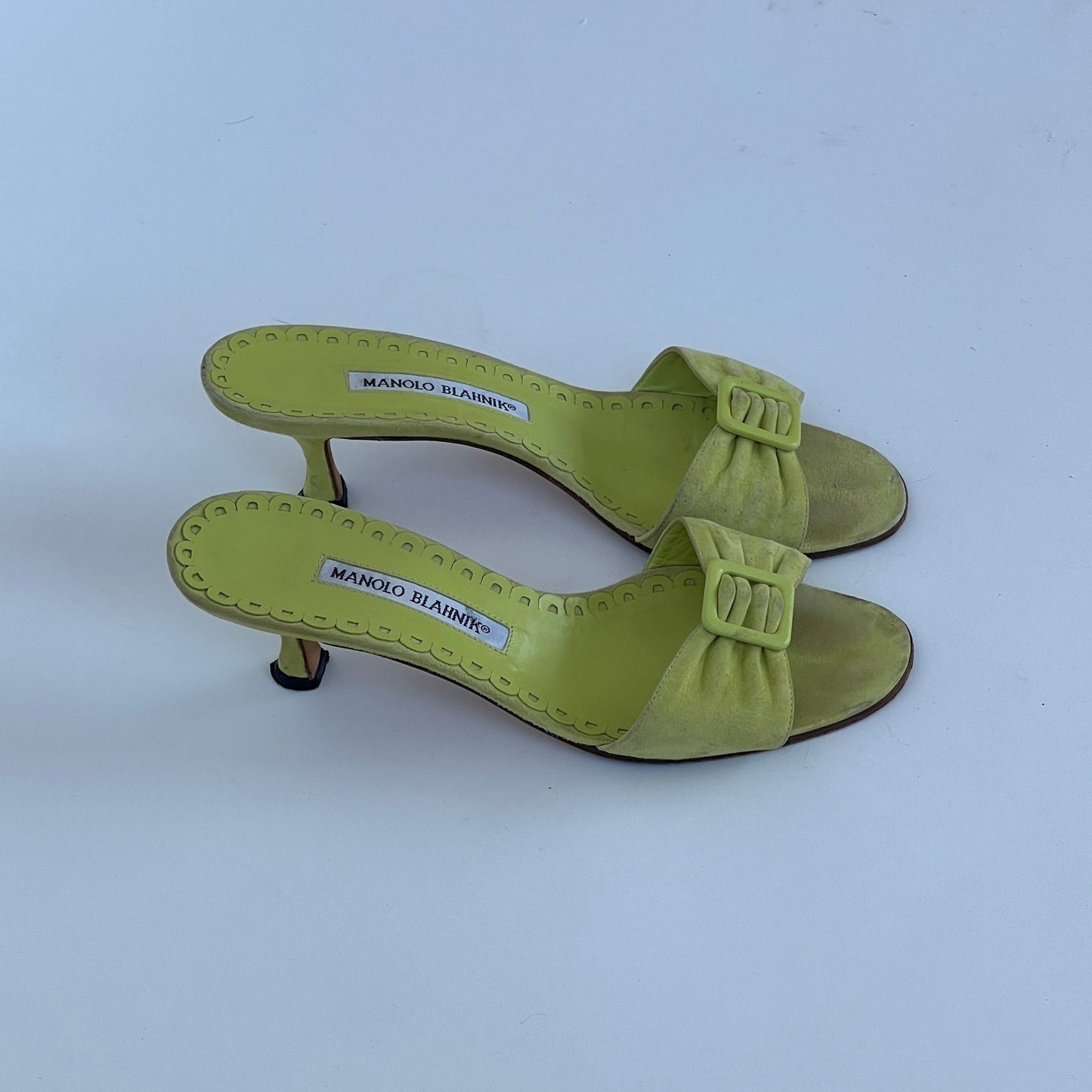 Green Manolo Blahnik Bow Mules (37)